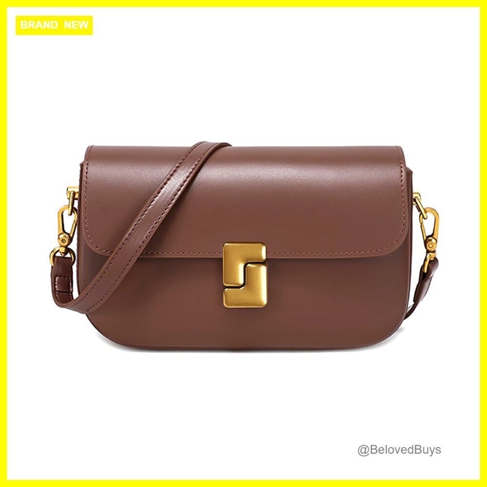 Soft Leather Crossbody Bag with Removable Straps, Top Handle Clutch